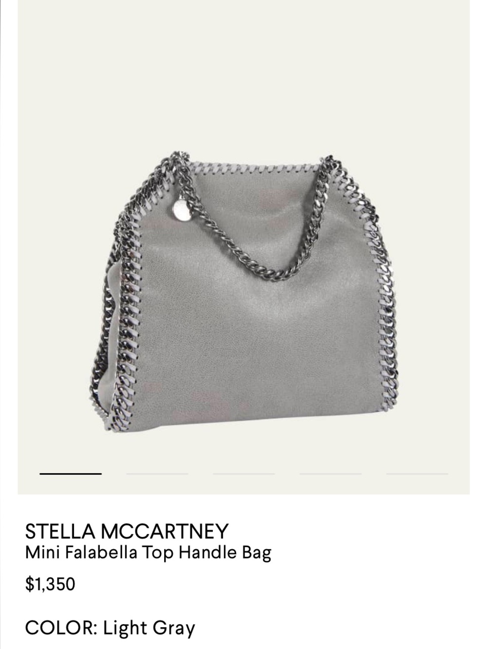 Stella McCartney Grey Falabella Shaggy Deer Chain Tote- NEW! - Picture 2 of 6